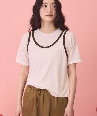 AMERICAN HOLIC 【PENNEY'S】配色タンクトップ+Tシャツ Ivory