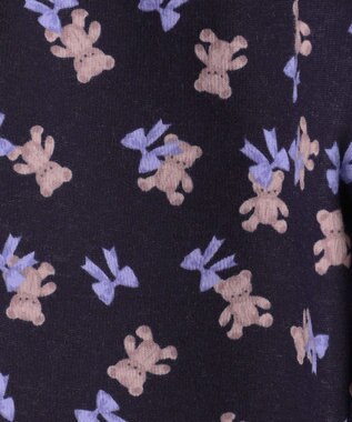 ANY KIDS 7days 裏シャギー 総柄ガーリーパンツ ネイビー×クマ