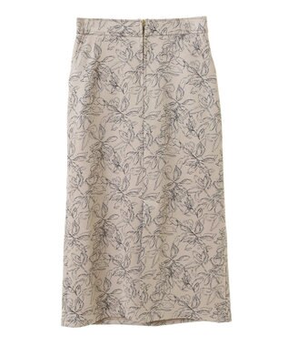 YECCA VECCA フラワー柄フェイクスエードスカート Charcoal Gray