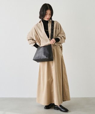 russet エンボスモノグラム2WAYショルダーバッグ(CE-1692) Black