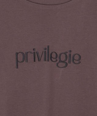 UNFILO BEAUTY FORM ロゴ刺繍 半袖Tシャツ ブラウン