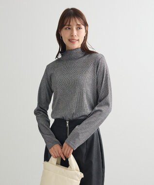 Green Parks ラメリブタートルプルオーバー Black