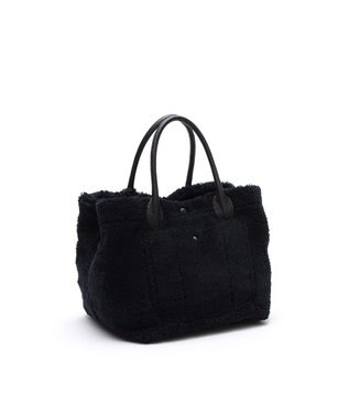 A.D.M.J. 【もこもこ】オスカー/コード刺しゅうキューブトート25cm(Dカン＋) PITCH BLACK