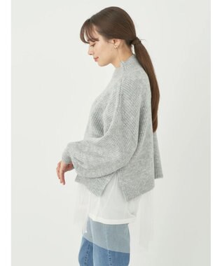 earth music&ecology ＦＬＵＦＦＹハイネックプルオーバー Light Gray Mixture