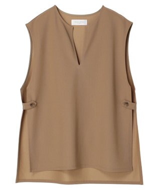 Green Parks キーネックカットベスト Beige