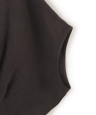 23区 【洗える】LIBECOリネン タック デザイン シャツ ダークブラウン系