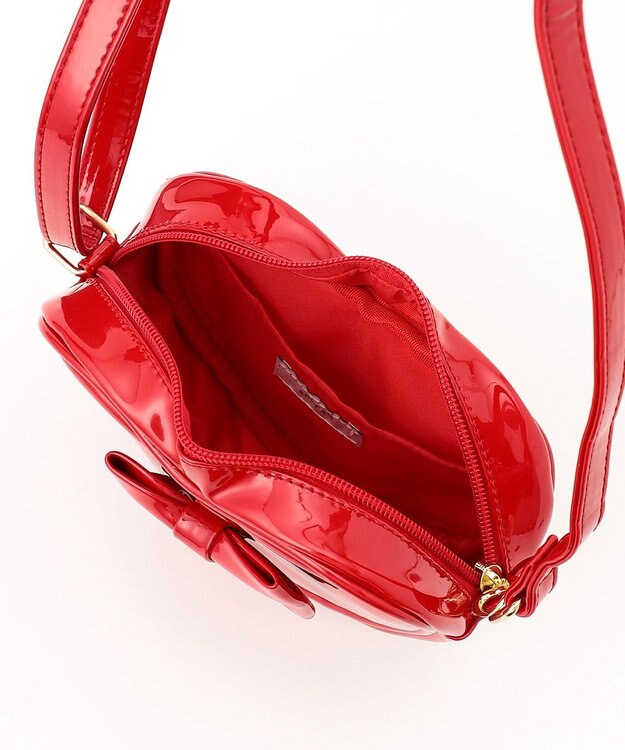 ANY KIDS エナメルハート型 ショルダーバッグ レッド