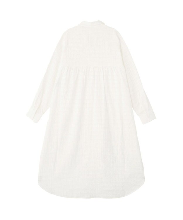 Green Parks シアーチェックシャツワンピース Off White