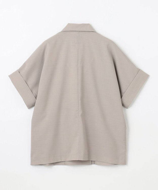 ANY 【洗濯機可/セットアップ可/UVケア/速乾/イージーケア】サラサラテックリネン半袖テーラードジャケット グレージュ