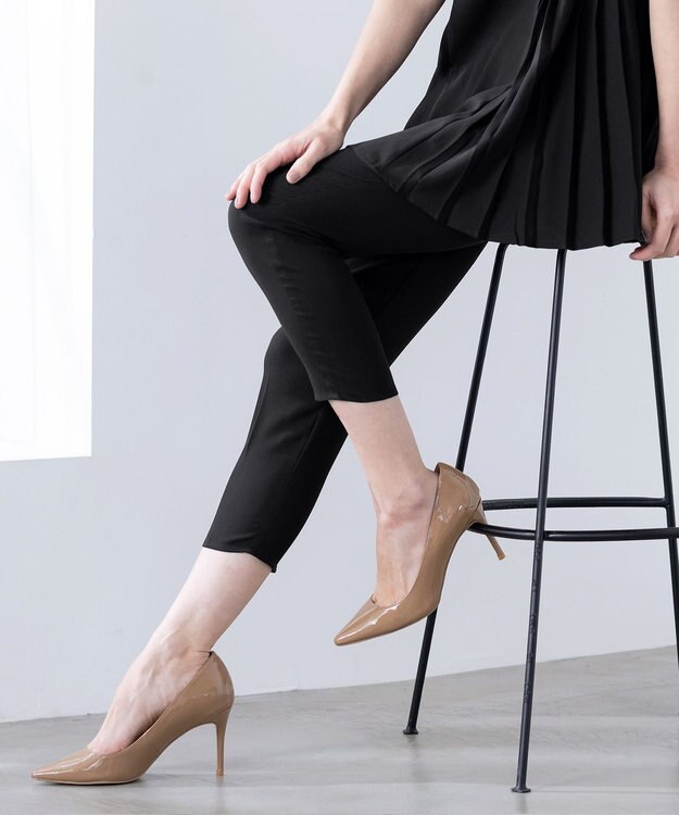 Tiaclasse 【洗える】ドロストテーパードパンツ ブラック