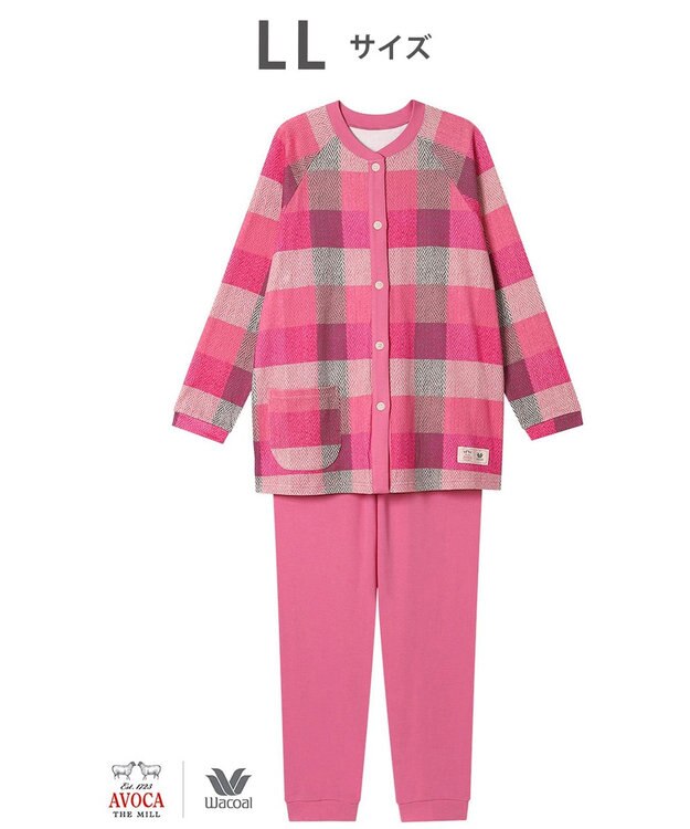 WACOAL パジャマ 【AVOCA×ワコール】 長袖 長ズボン 綿混(本体) レディース BDW746 /ワコール ピンク