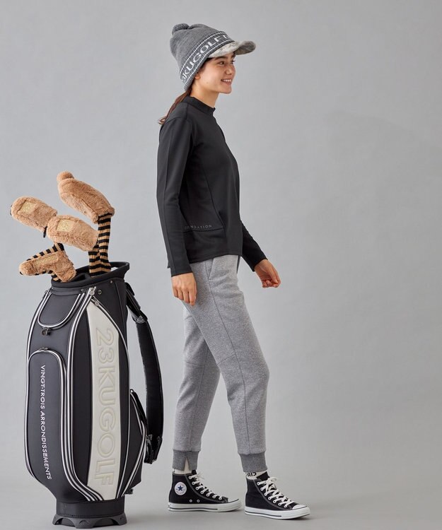 23区GOLF 【23Fondation/WOMEN】ジョガーパンツ ゆったり目のフィット感だから部屋着にも ライトグレー系