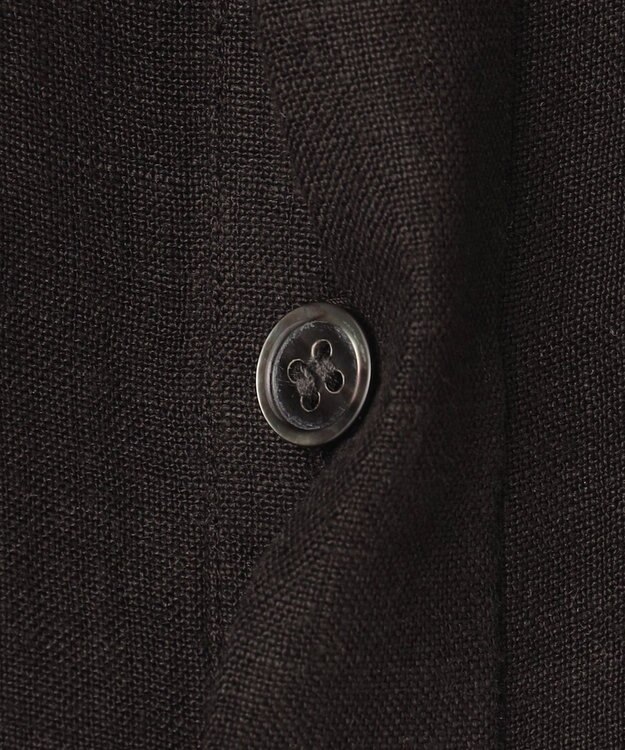 23区 【洗える】LIBECOリネン タック デザイン シャツ ダークブラウン系