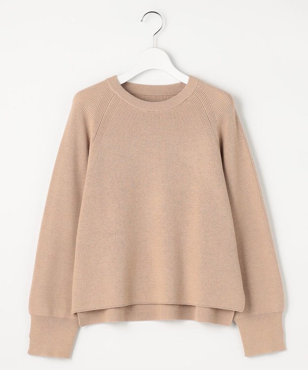 ANY SIS L ニットレイヤード シャツ ツインセット ライトベージュ×イエロー