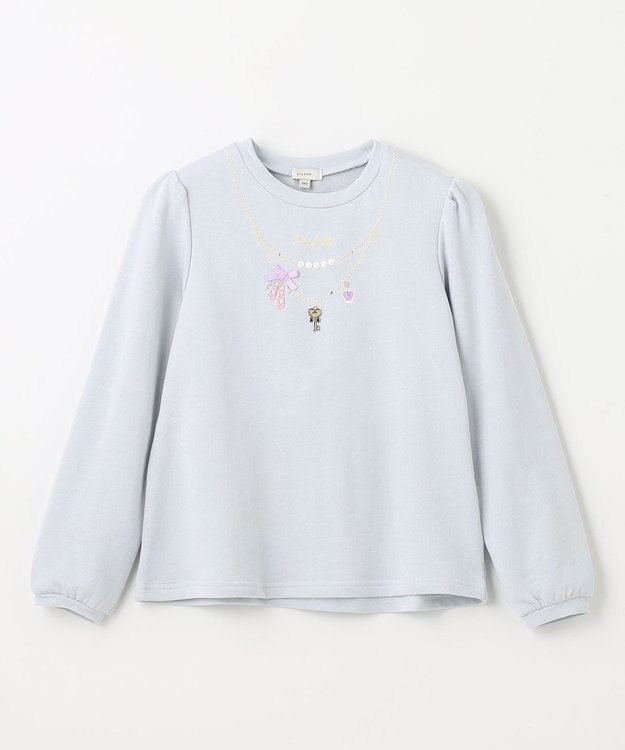 ANY KIDS 【らくっトレーナー】裏毛 ネックレス トレーナー サックスブルー