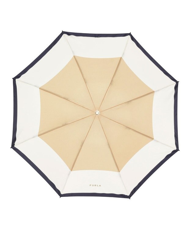 MOONBAT FURLA  折りたたみ傘 カラーボーダー 大きめ55cm 日本製 ベージュ