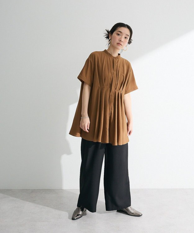Green Parks 【WEB限定】ウエストタックシャツチュニックⅢ Camel