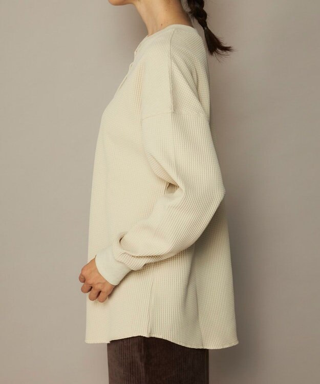 OP／FILA 【ocean pacific】らくティブ/ヘンリーネックワッフルロンT ベージュ