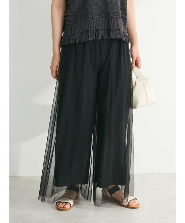 Green Parks ・ＥＬＥＮＣＡＲＥ　ＤＵＥ　チュールギャザーパンツ Black