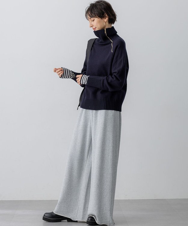 23区 【見上愛さん着用/生活防水】リブニット ブーツ ブラック系