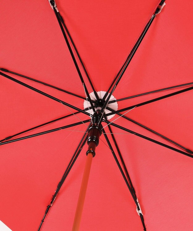 MOONBAT 【耐風】FURLA 長傘 カラーボーダー 日本製 レッド