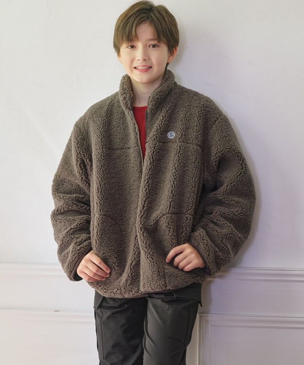 J.PRESS KIDS 【140-170cm】スタンドカラー ボア ブルゾン ブラウン系