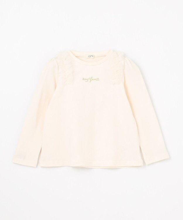 ANY KIDS チュールフリル 長袖Tシャツ エクリュ