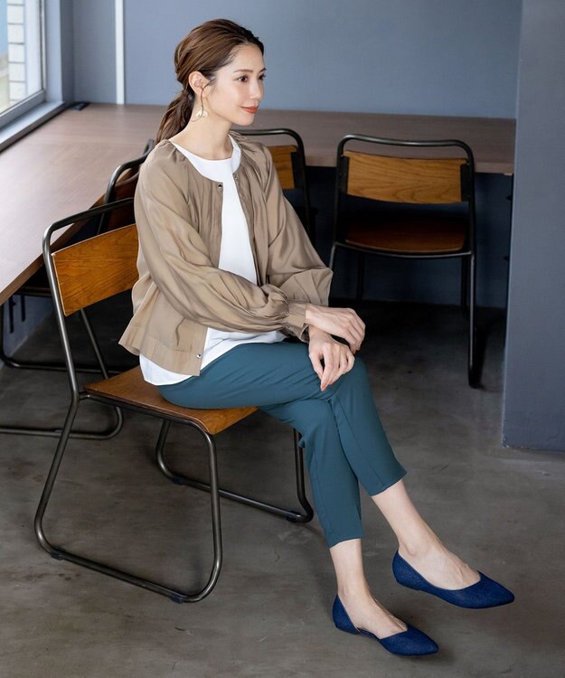 Tiaclasse 【洗える】ドロストテーパードパンツ グリーン