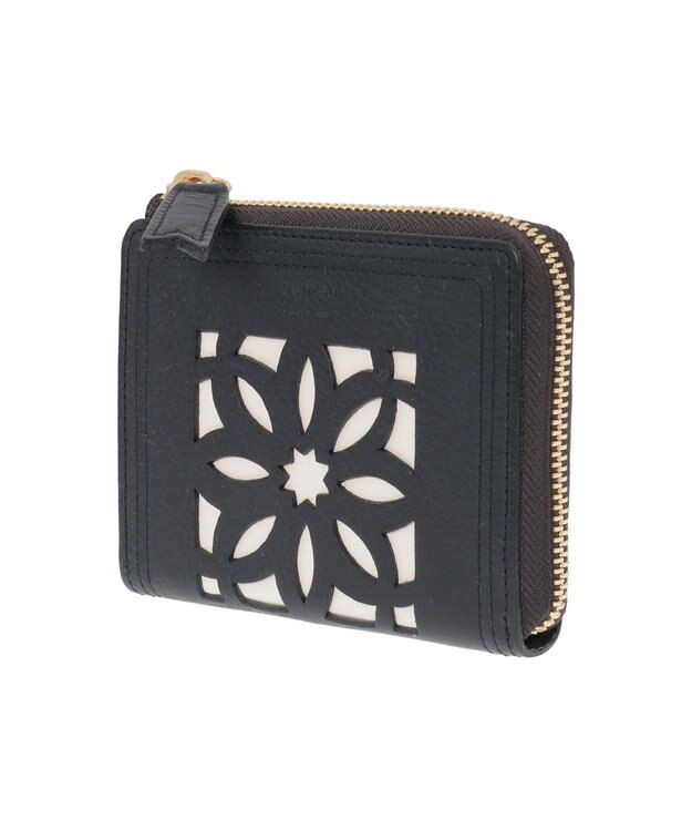 genten 【WEB限定復刻】コメットカットワーク ミニ財布 クロ