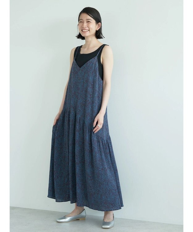 AMERICAN HOLIC ティアードギャザーキャミワンピース Blue