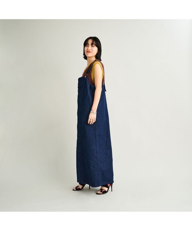 woadblue 【157】DECK OVERALL SKIRT デッキオーバーオールスカート DARK BLUE