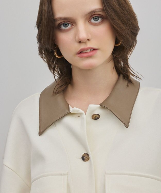 GRACE CONTINENTAL レザーカットシャツ キナリ