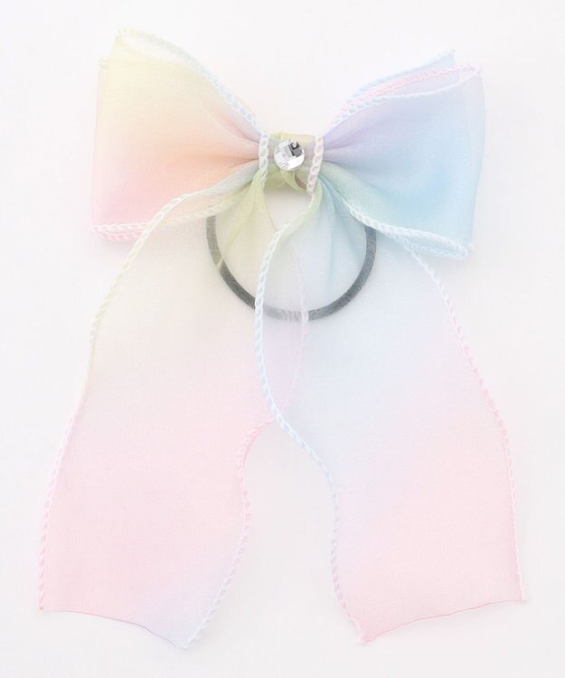 ANY KIDS オーガンジーリボンヘアポニー レインボー