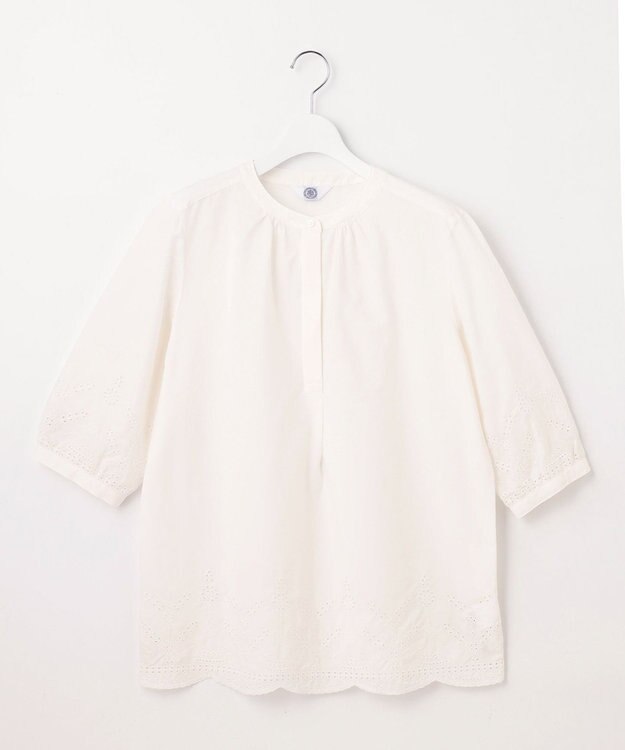 J.PRESS LADIES 【WEB限定カラーあり・洗える】セルロース刺繍 ブラウス ホワイト系