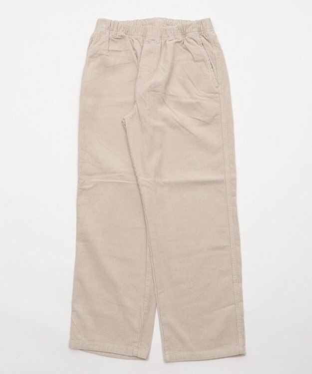 WEGO 【ユニセックス着用ITEM/ウエストゴム/SMLサイズ展開】コーデュロイイージーストレートパンツ ライトベージュ