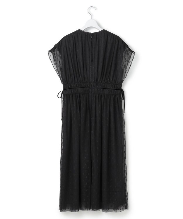 23区 【APPLAUDIR】シャーリングカットチュール ドレス ブラック系