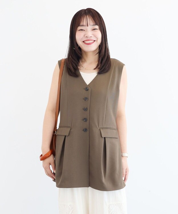 Green Parks ヘンリーネックタンクトップ Beige