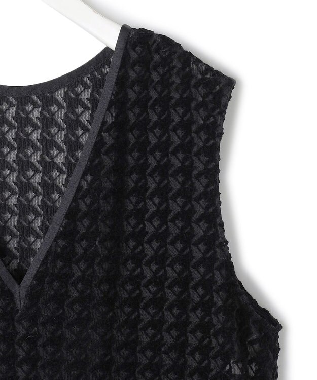 ICB L ハウンドトゥースフロッキーレース ワンピース ブラック系