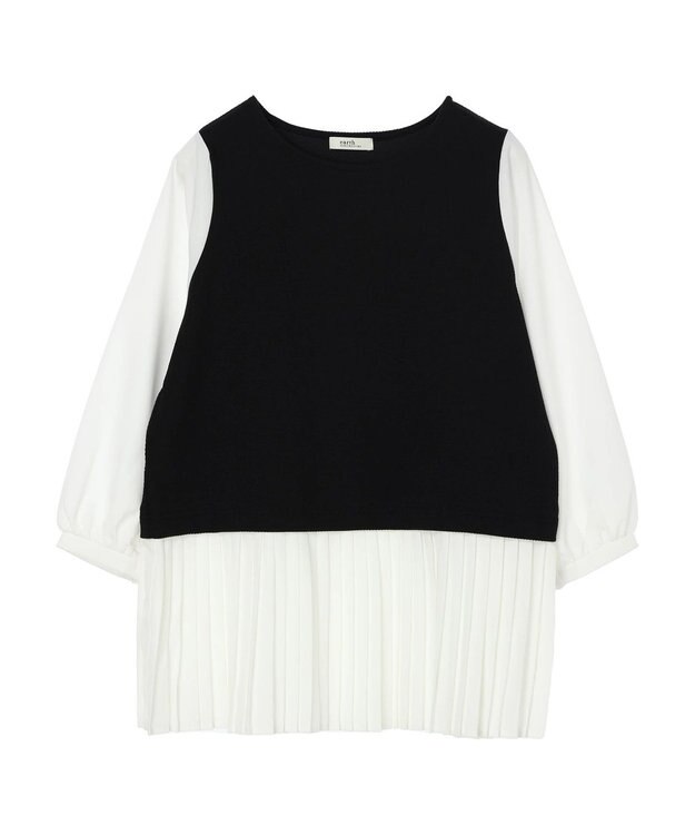 earth music&ecology プリーツドッキングプルオーバー Black