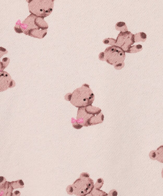 ANY KIDS アニマル 総柄 トレーナー ベージュ×クマ