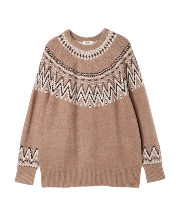 earth music&ecology オーロララメノルディックチュニック Mocha