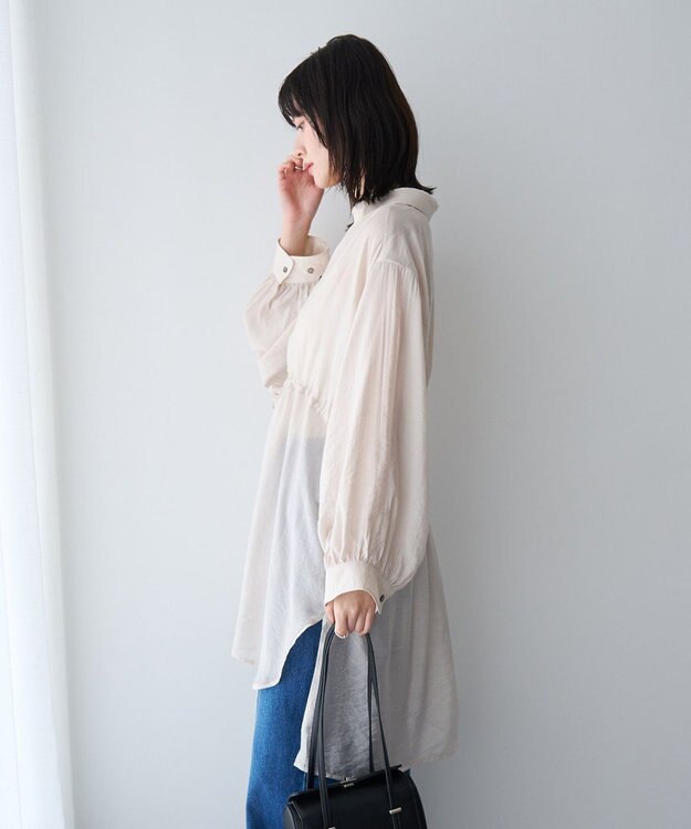 YECCA VECCA シアー2way袖バルーンチュニック Light Beige