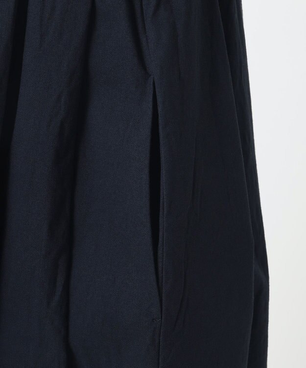 23区 【R(アール)】クリスピーリネンストレッチ 半袖ワンピース ネイビー系