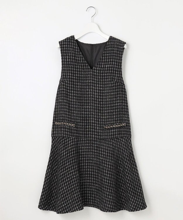 Feroux ツイードジャンパースカート ブラック系