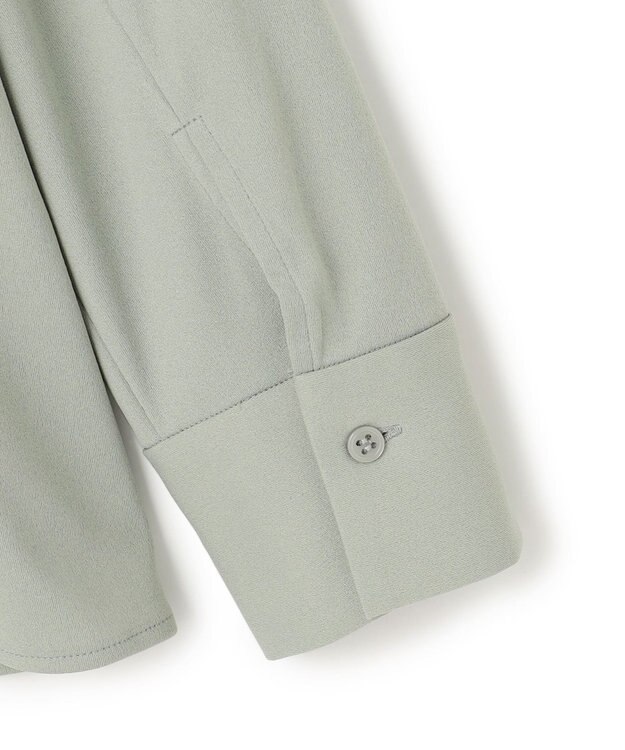 ICB 【洗える】イージージョーゼット バンドカラーカットソー スモークグレー系