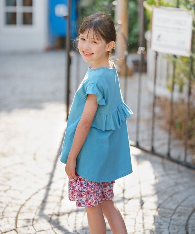 組曲 KIDS 【150-160㎝】バックフリル チュニック ターコイズブルー