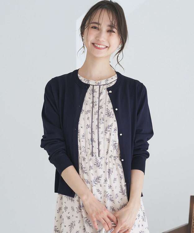 ANY SIS 【洗える】ベーシック カーディガン ネイビー