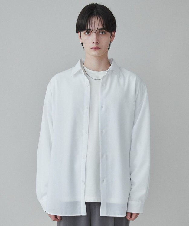 WEGO 【ユニセックス着用ITEM/SMLサイズ展開/冷房対策/紫外線対策】シアーBIGシャツ ホワイト