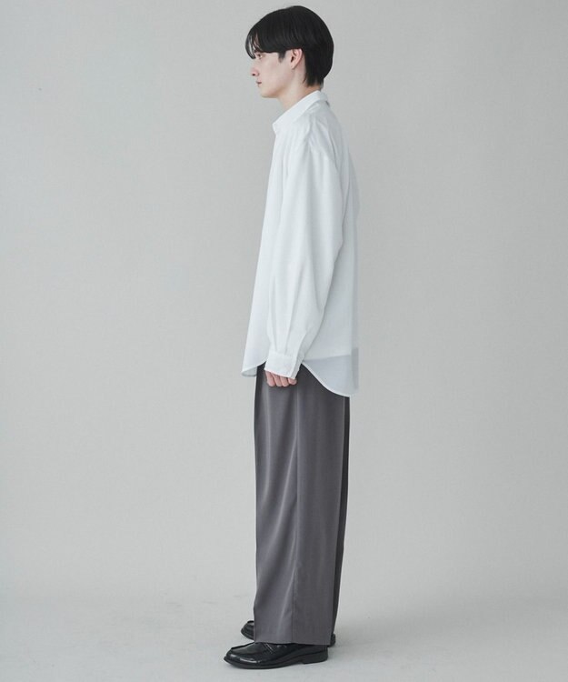 WEGO 【ユニセックス着用ITEM/SMLサイズ展開/冷房対策/紫外線対策】シアーBIGシャツ ホワイト