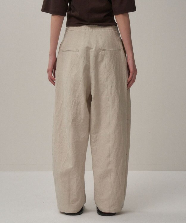 ATON CRISPY LINEN | イージーパンツ BEIGE